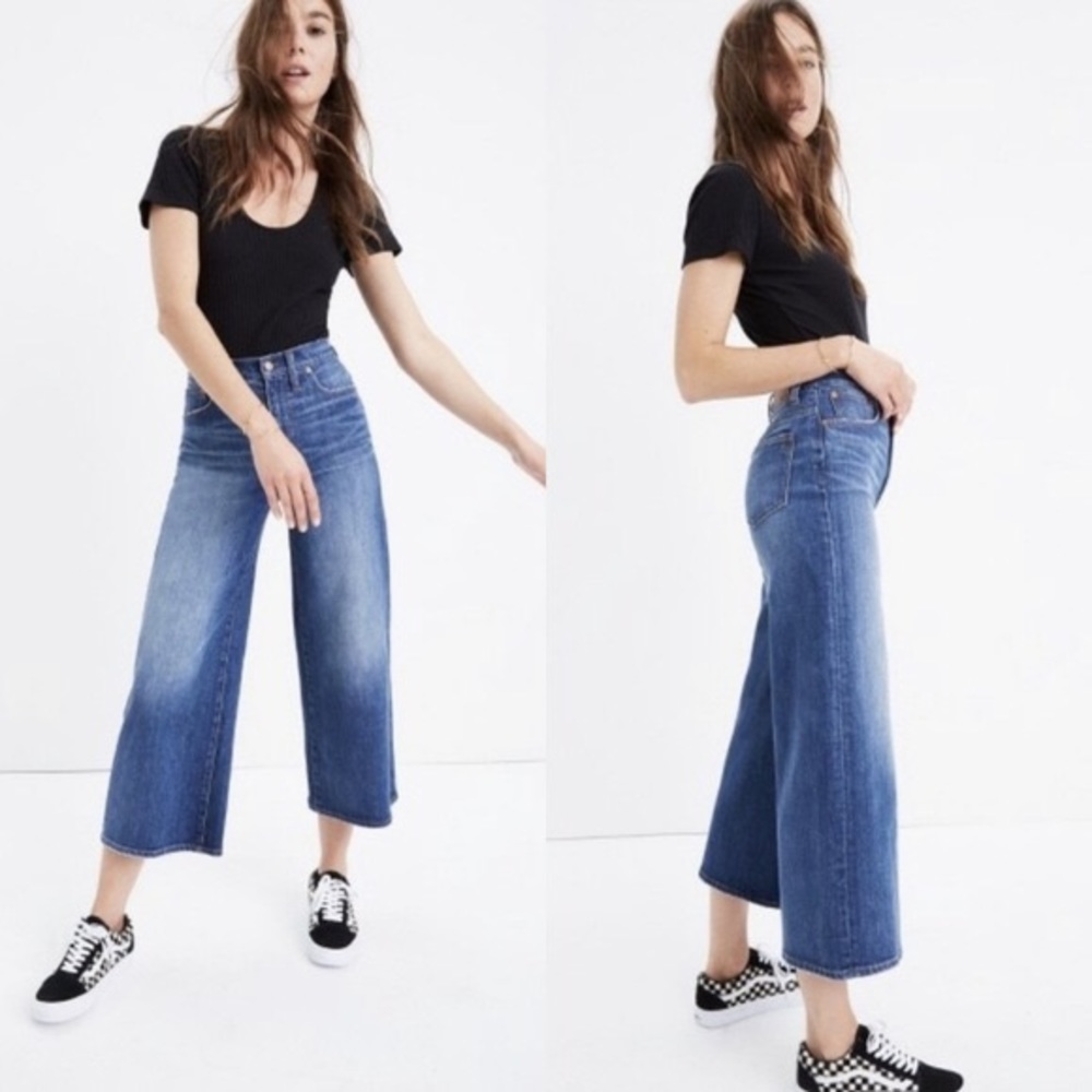 Madewell Wide Leg Crop Jeans in Bainbridge